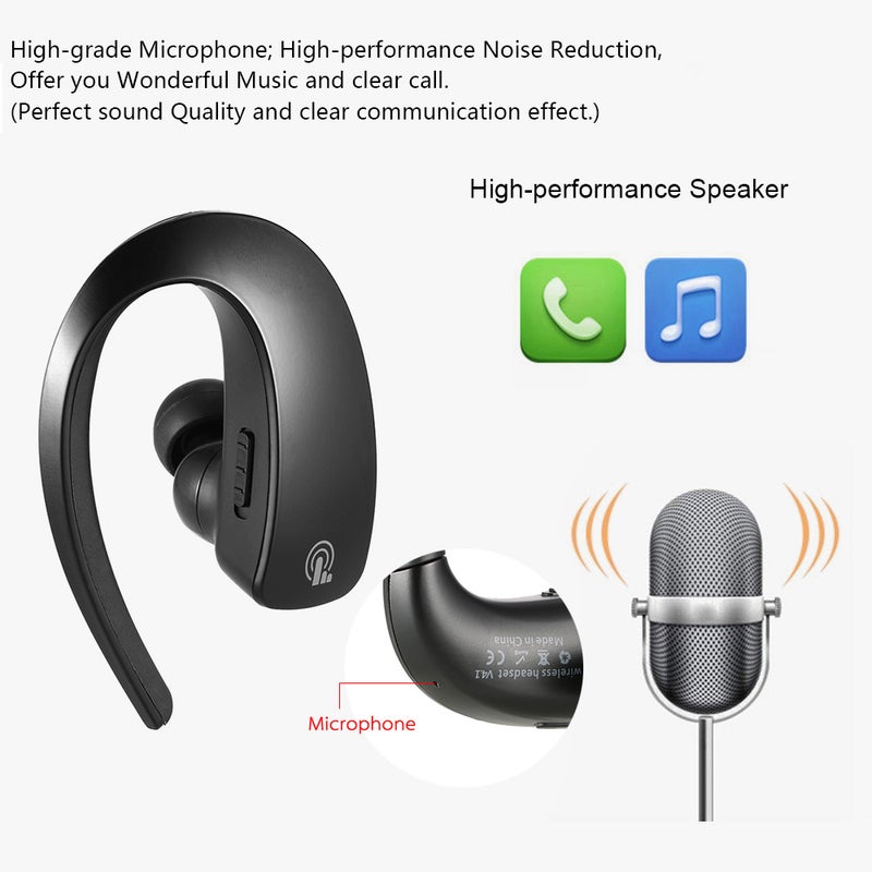 Generic Stereo Hands-Free Bluetooth Earphones Black  - Image 5