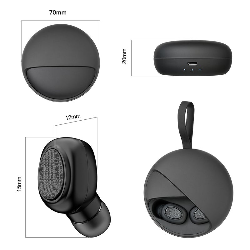 Generic - TWS-Wireless HD Mini Hands-Free Bluetooth Earphones Black - Image 1