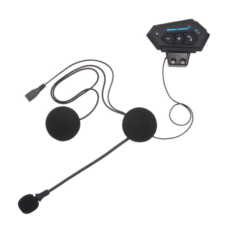 Wireless Helmet Bluetooth Microphone Black - Image 1