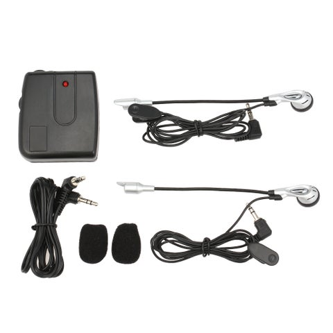 Motorcycle Helmet 2 Way Intercom Headphones With Mic Black
