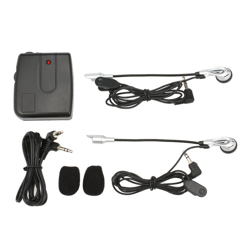 Motorcycle Helmet 2 Way Intercom Headphones With Mic Black