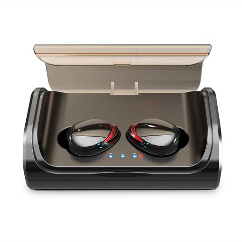 TWS T8 Waterproof Wireless Bluetooth Stereo Earbuds With Dual Mic Black