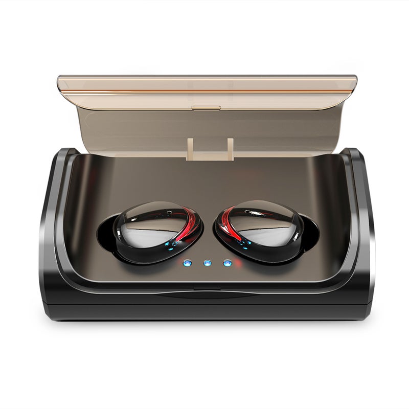 Generic - TWS T8 Waterproof Wireless Bluetooth Stereo Earbuds With Dual Mic Black - Image 1