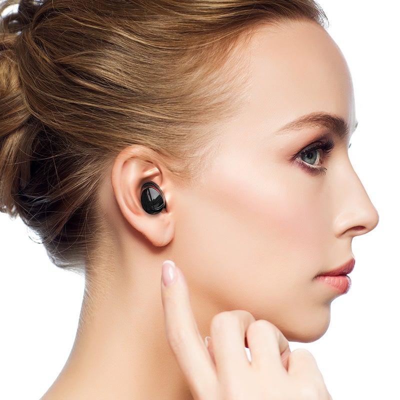 Generic - TWS T8 Waterproof Wireless Bluetooth Stereo Earbuds With Dual Mic Black - Image 1