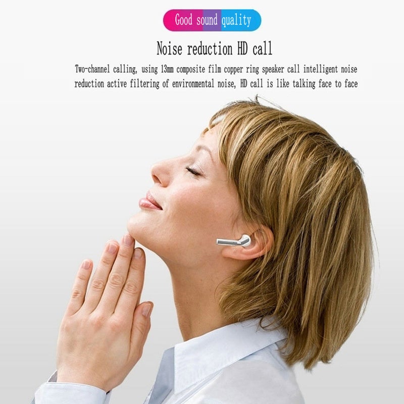 Generic - TWS Wireless Invisible Touch Bluetooth Headphones White - Image 1