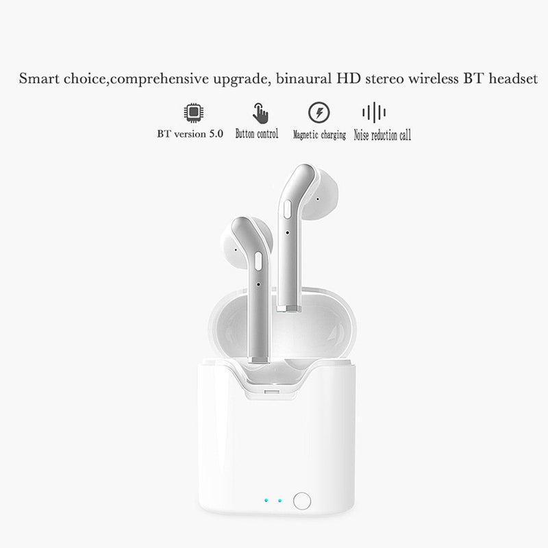 Generic - TWS Wireless Invisible Touch Bluetooth Headphones White - Image 1