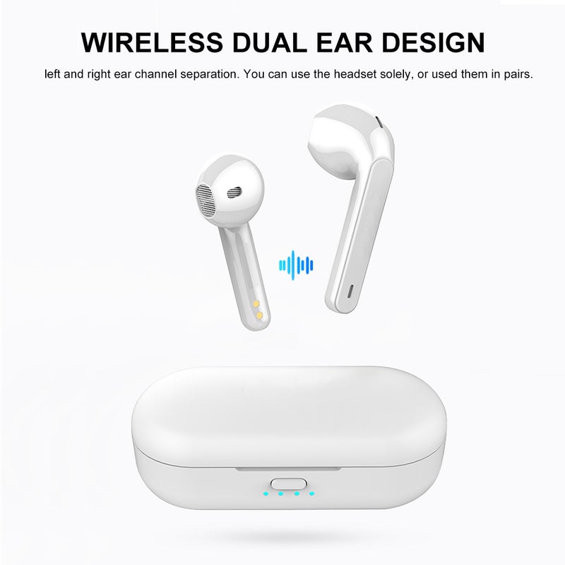 Generic - TWS Wireless 3D Stereo Bluetooth Earphones White - Image 1