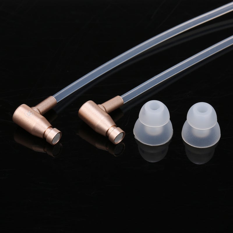 Air Tube Anti-Radiation Wired Headphones Gold  - Image 4