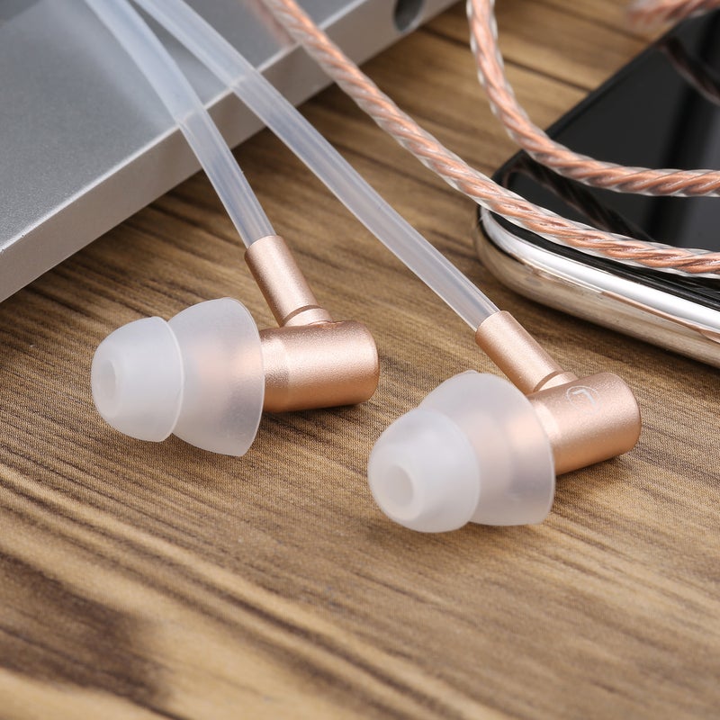 Air Tube Anti-Radiation Wired Headphones Gold  - Image 3