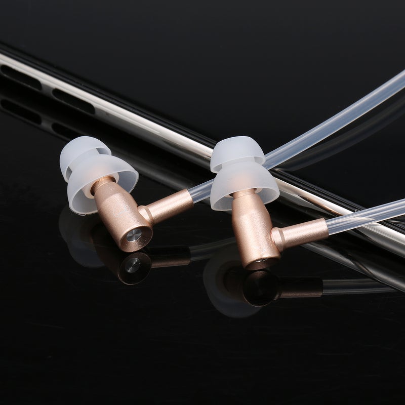 Air Tube Anti-Radiation Wired Headphones Gold  - Image 5