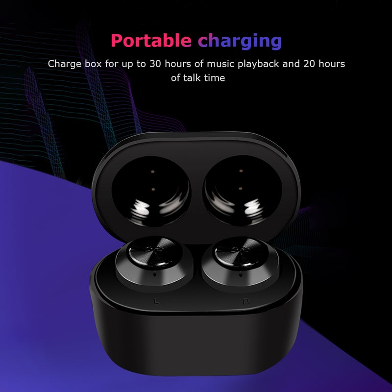 Generic - TWS In-Ear Wireless Bluetooth Earphone Earbuds With Mic LED Display Black - Image 1