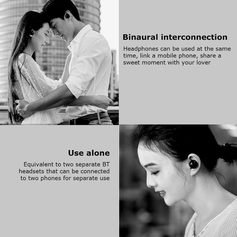 Generic - TWS In-Ear Wireless Bluetooth Earphone Earbuds With Mic LED Display Black - Image 1