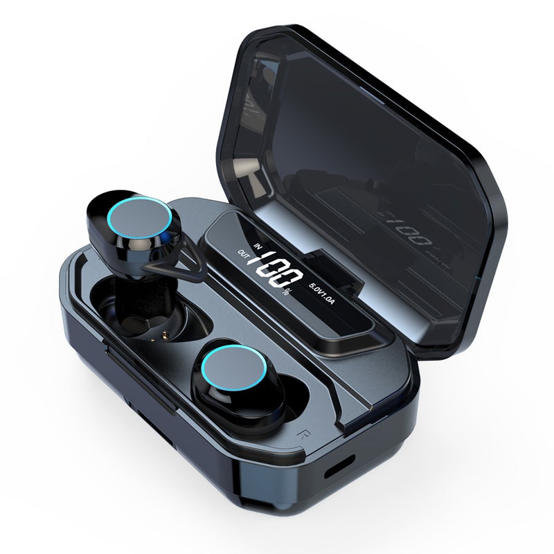 Generic - G02 TWS Wireless Bluetooth Stereo Earbuds With Mic and Charging Case Black - Image 1
