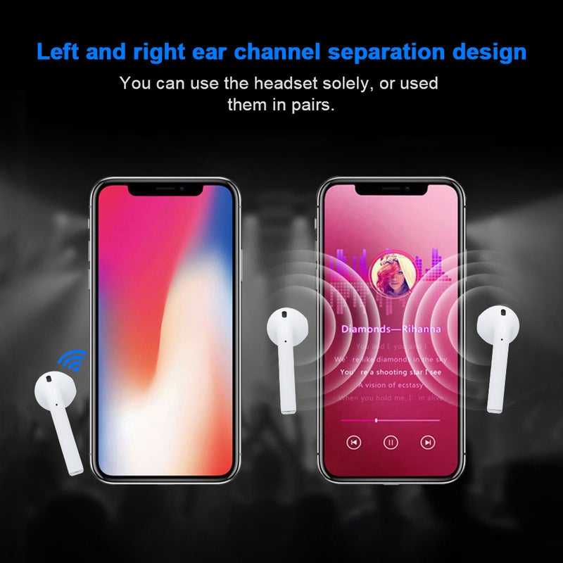 Generic - i12 In-Ear TWS Wireless Bluetooth Stereo Earbuds With Mic White - Image 1