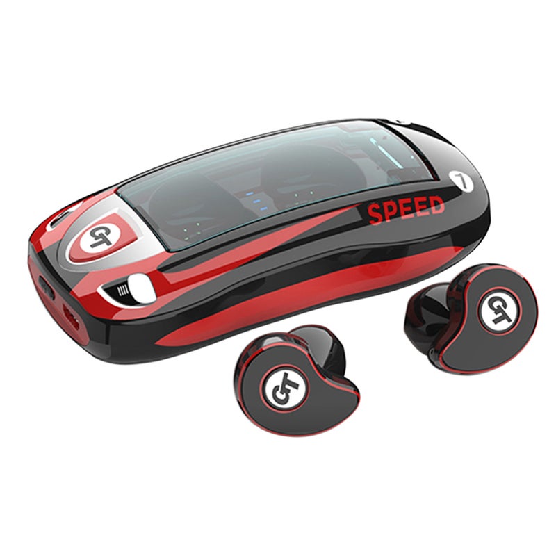 T911 Wireless Mini In-Ear Earphones With Charging Case Black/Red - Image 1