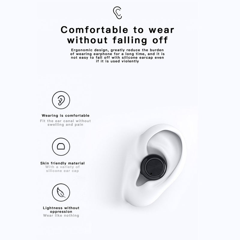 A6 True Bluetooth Wireless Waterproof In-Ear Earbuds Black - Image 5