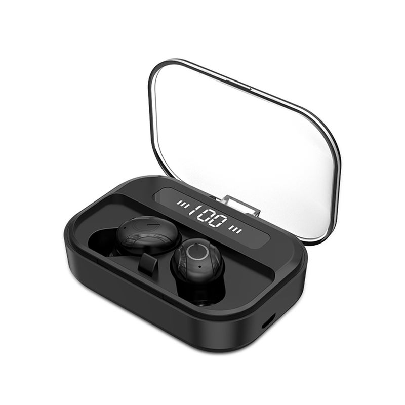 T11 TWS Led Display Bluetooth Wireless In-Ear Earburds With Microphone Black - Image 1