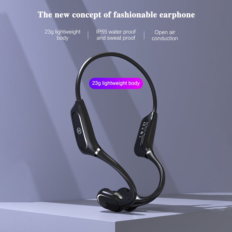 H11 Wireless Bluetooth Bone Conduction On-Ear Headset With Microphone Black  - Image 3