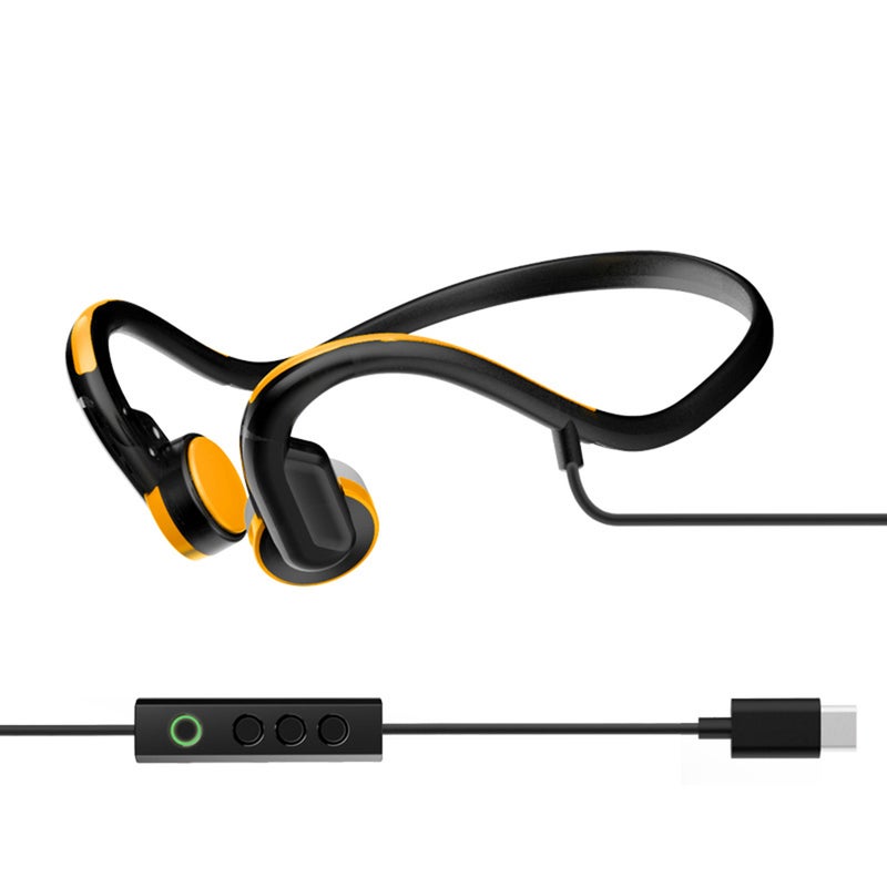 Generic Type C Wired Open Ear Bone Conduction Headphone Orange/Black  - Image 1