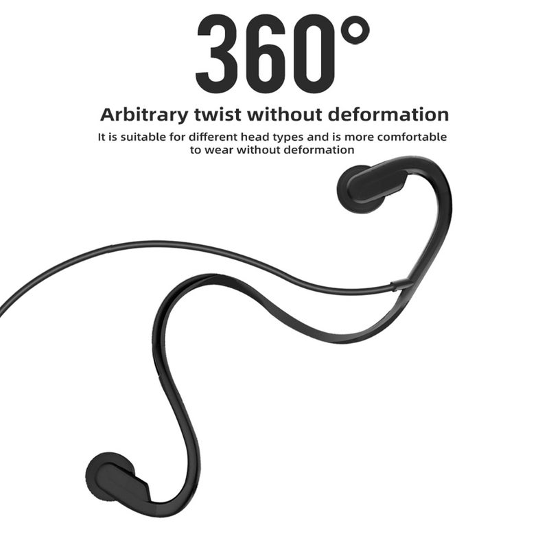 Generic - Type C Wired Open Ear Bone Conduction Headphone Black - Image 1