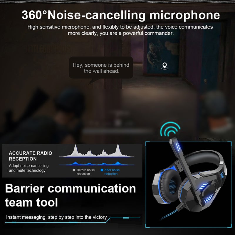 Q10 USB Wired Gaming Over-Ear Headset With Microphone