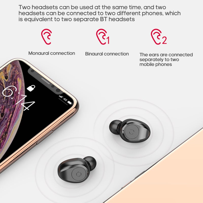 Generic - F9 Wireless In-Ear Earbuds With Charging Case Black - Image 1