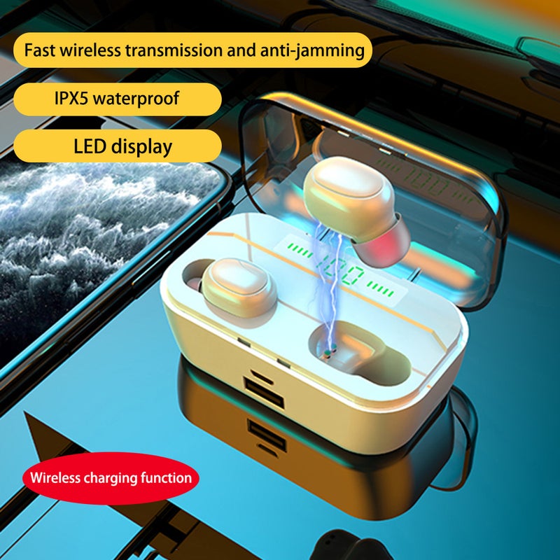 دوكولر سماعة أذن G6S داخلية لاسلكية بشاشة LED رقمية ومزودة بخاصية البلوتوث أبيض - Image 1