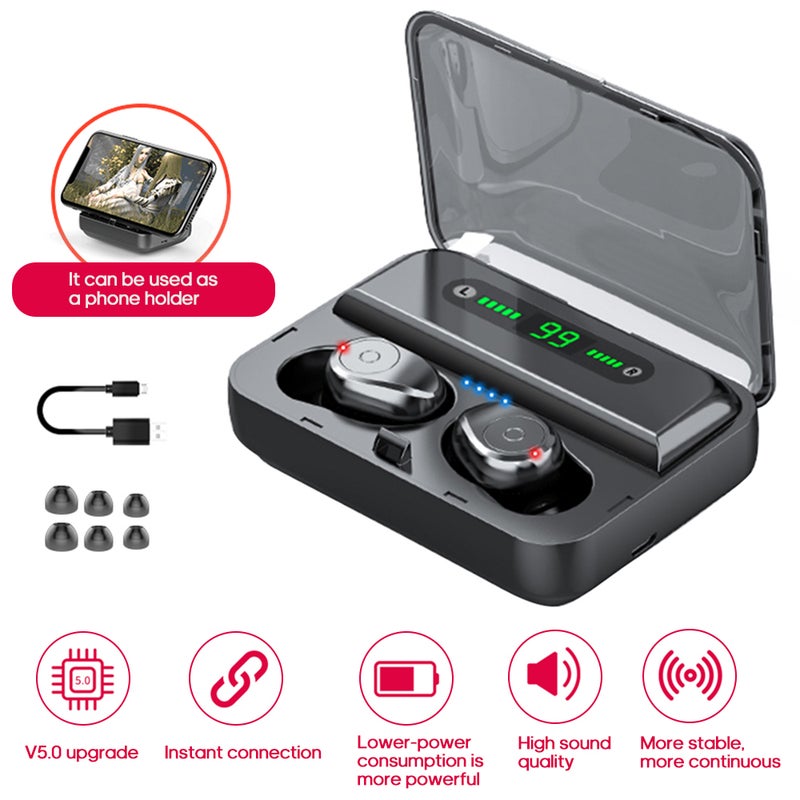 Generic F9 Wireless In-Ear Earbuds With Charging Case Black  - Image 1