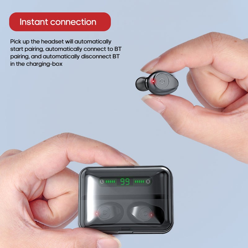 Generic F9 Wireless In-Ear Earbuds With Charging Case Black  - Image 5