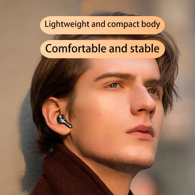 R3 LEDs Digtal Display Wireless In-Ear Earphone With Microphone Black