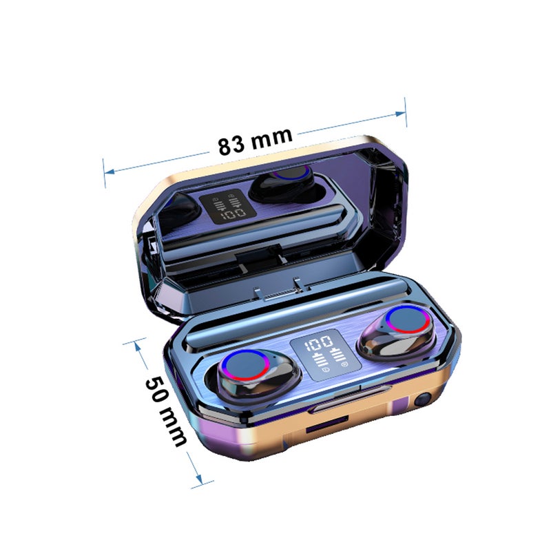 docooler - M12 LEDs Digtal Display Bluetooth Wireless In-Ear Earphone With Microphone White - Image 1