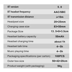 docooler M12 LEDs Digtal Display Bluetooth Wireless In-Ear Earphone With Microphone Black  - Image 2