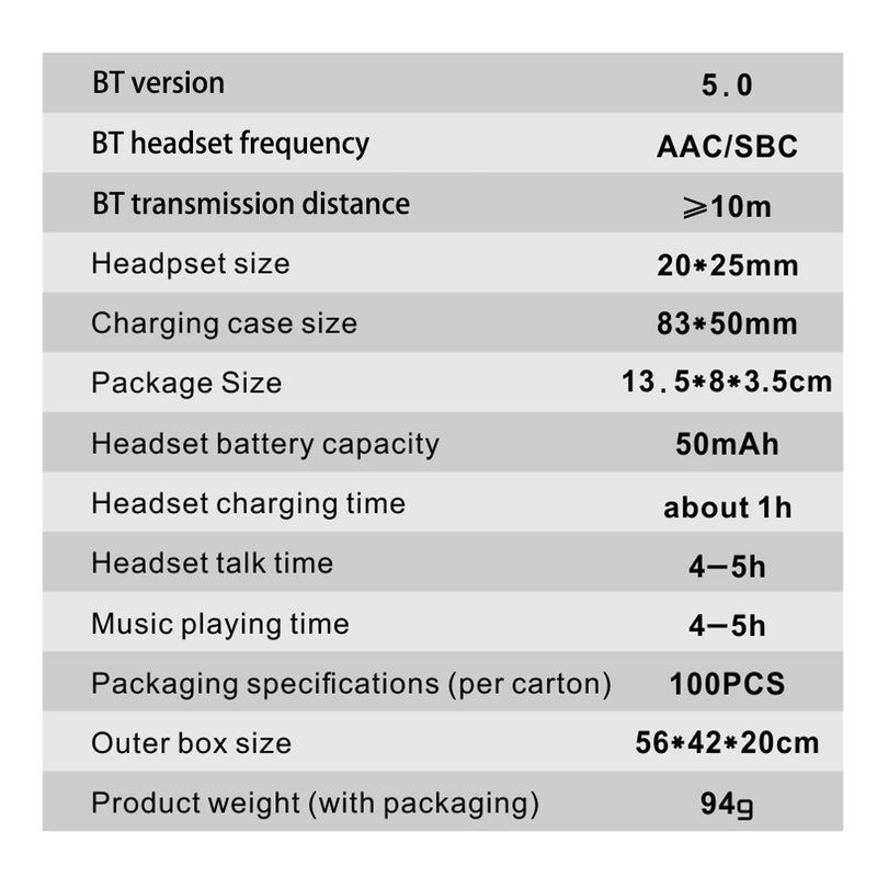 docooler - M12 LEDs Digtal Display Bluetooth Wireless In-Ear Earphone With Microphone Black - Image 1