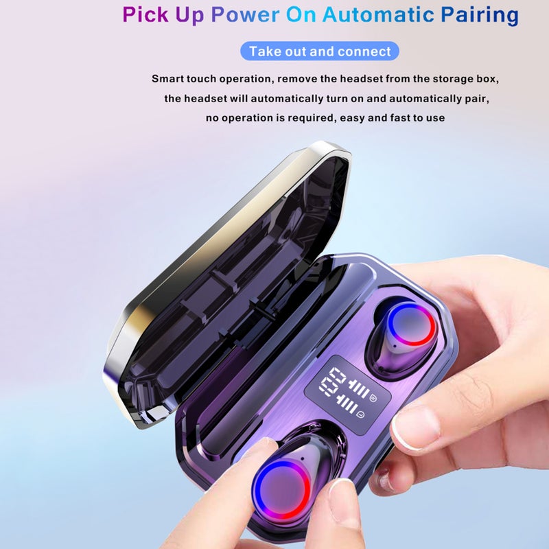 docooler - M12 LEDs Digtal Display Bluetooth Wireless In-Ear Earphone With Microphone Black - Image 1