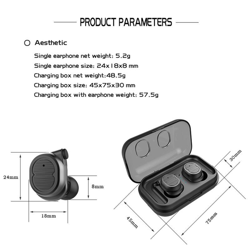 Generic - TWS-8 Wireless In-Ear Earbuds With Charging Case White - Image 1