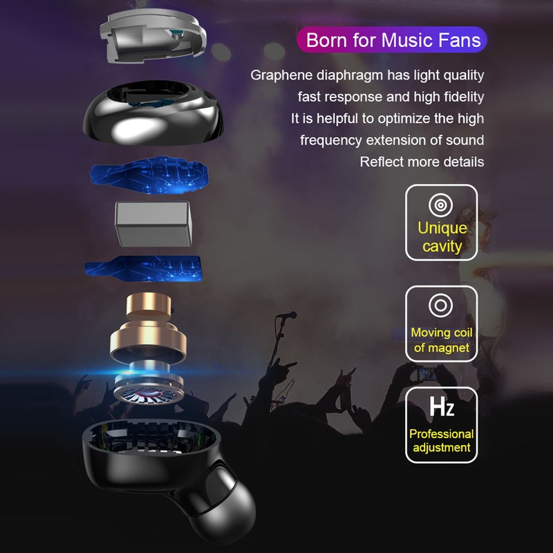 S11 Wireless In-Ear Earbuds With Charging Case Black - Image 5