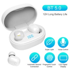 TWS-F2 Sports Wireless In-Ear Earphones With Charging Case White