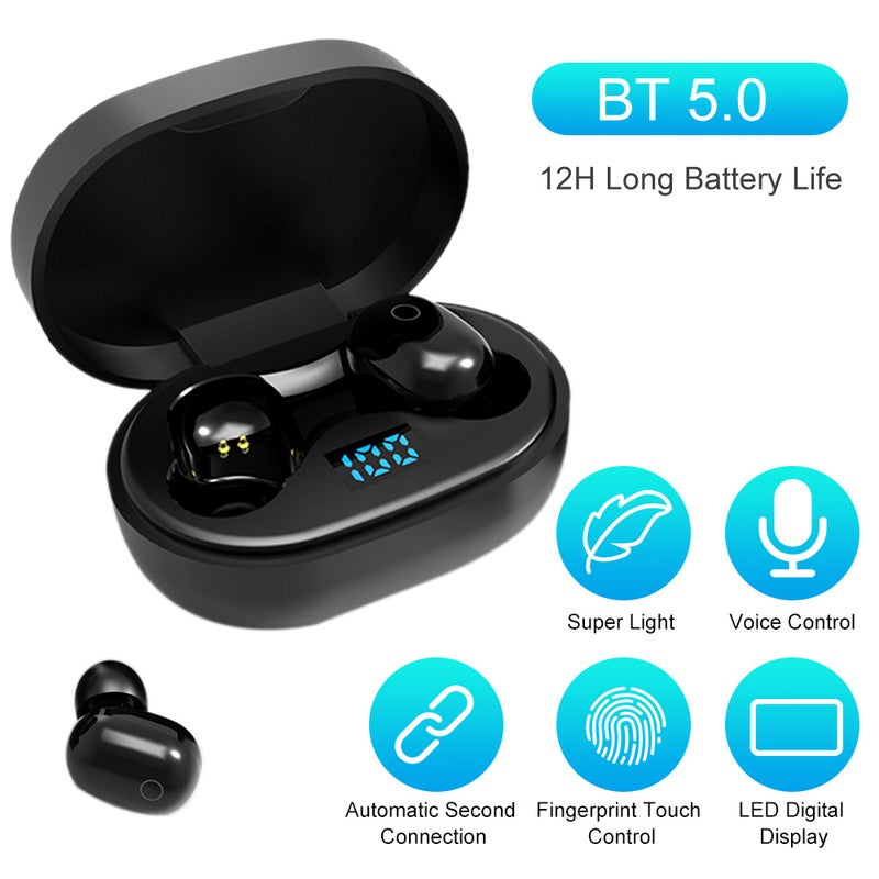 Generic - TWS-F2 Sports Wireless In-Ear Earbuds With Case Black - Image 1