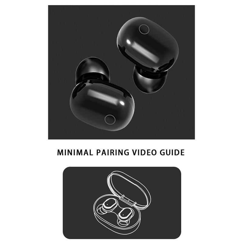 Generic - TWS-F2 Sports Wireless In-Ear Earbuds With Case Black - Image 1