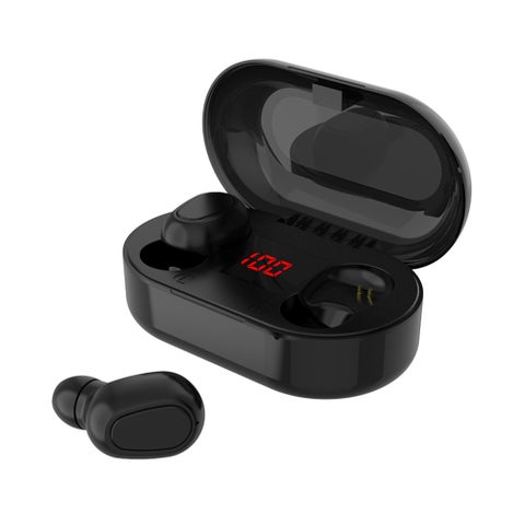 L22 TWS LED Display Wireless In-Ear Earbuds With Charging Case Black