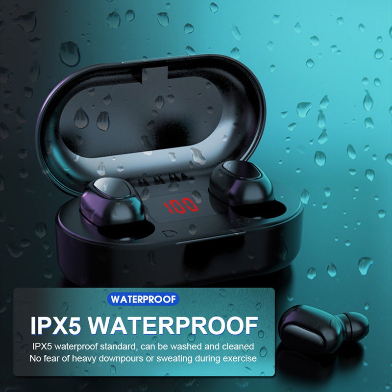 Generic - L22 TWS LED Display Wireless In-Ear Earbuds With Charging Case Black - Image 1