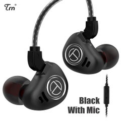 TRN V90 In-Ear HiFi Sports Earphones Earplug Headset Black  - Image 1