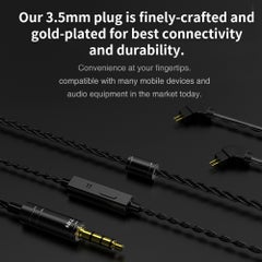 TRN V90 In-Ear HiFi Sports Earphones Earplug Headset Black  - Image 3
