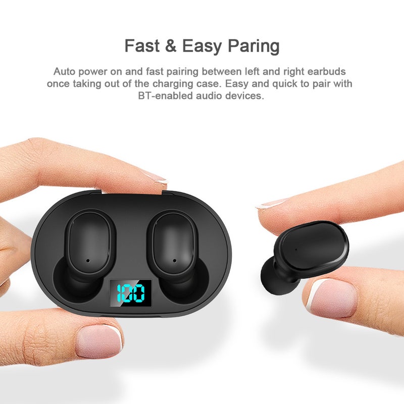 Generic - True Wireless Headphones Bluetooth 5.0 TWS In-Ear Earbuds Black - Image 1