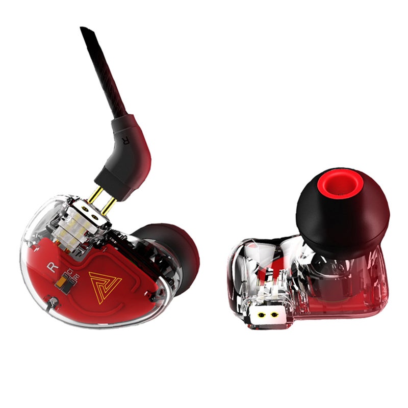 QKZ VK5 Balanced 4DD Dynamic HiFi Mega Bass In-Ear Earphones With HD Microphone Red  - Image 1