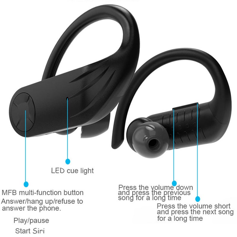 Generic - B1 TWS True Wireless Waterproof with Dual Microphone In-Ear Earphones Black - Image 1