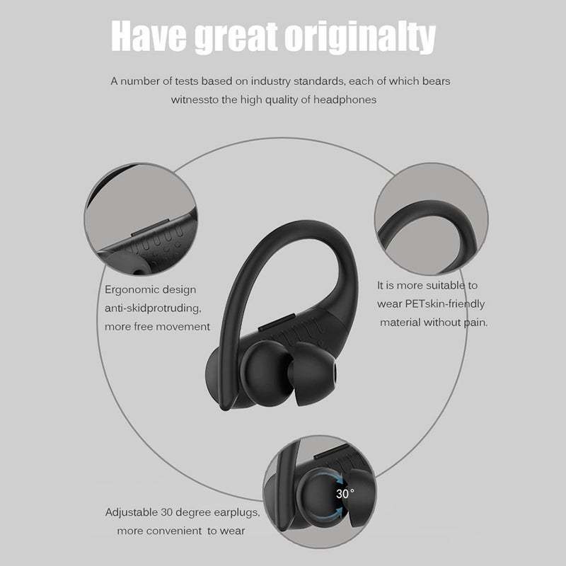 Generic - B1 TWS True Wireless Waterproof with Dual Microphone In-Ear Earphones Black - Image 1