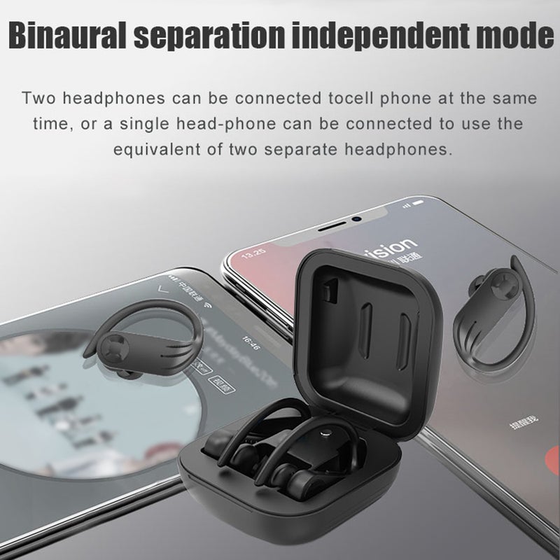 Generic - B1 TWS True Wireless Waterproof with Dual Microphone In-Ear Earphones Black - Image 1