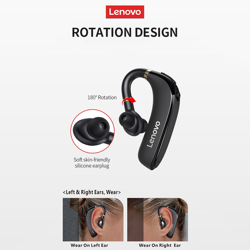 Lenovo Wireless In-Ear Earphones For Meeting/Driving Black  - Image 2