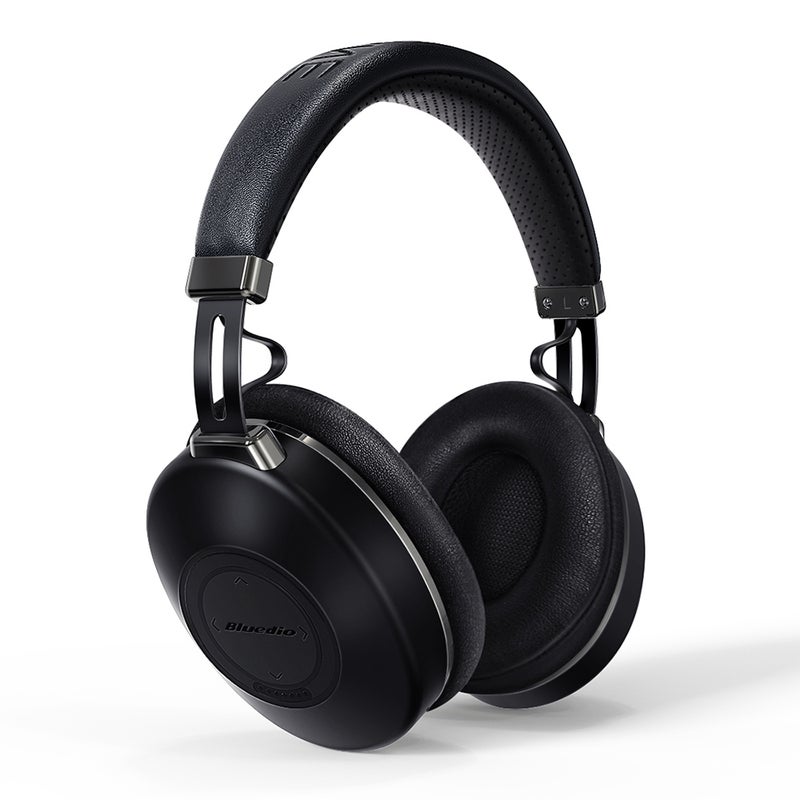 Bluedio - H2 Wireless On-Ear Headphones with Touch Control Face Recognition Support Micro SD Card Black - Image 1